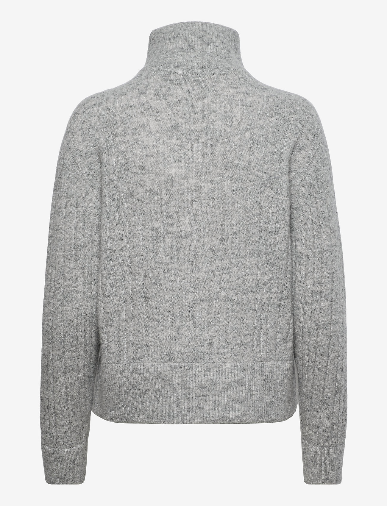 Gestuz - AlphaGZ R zipper pullover - high-rise grey melange - 2