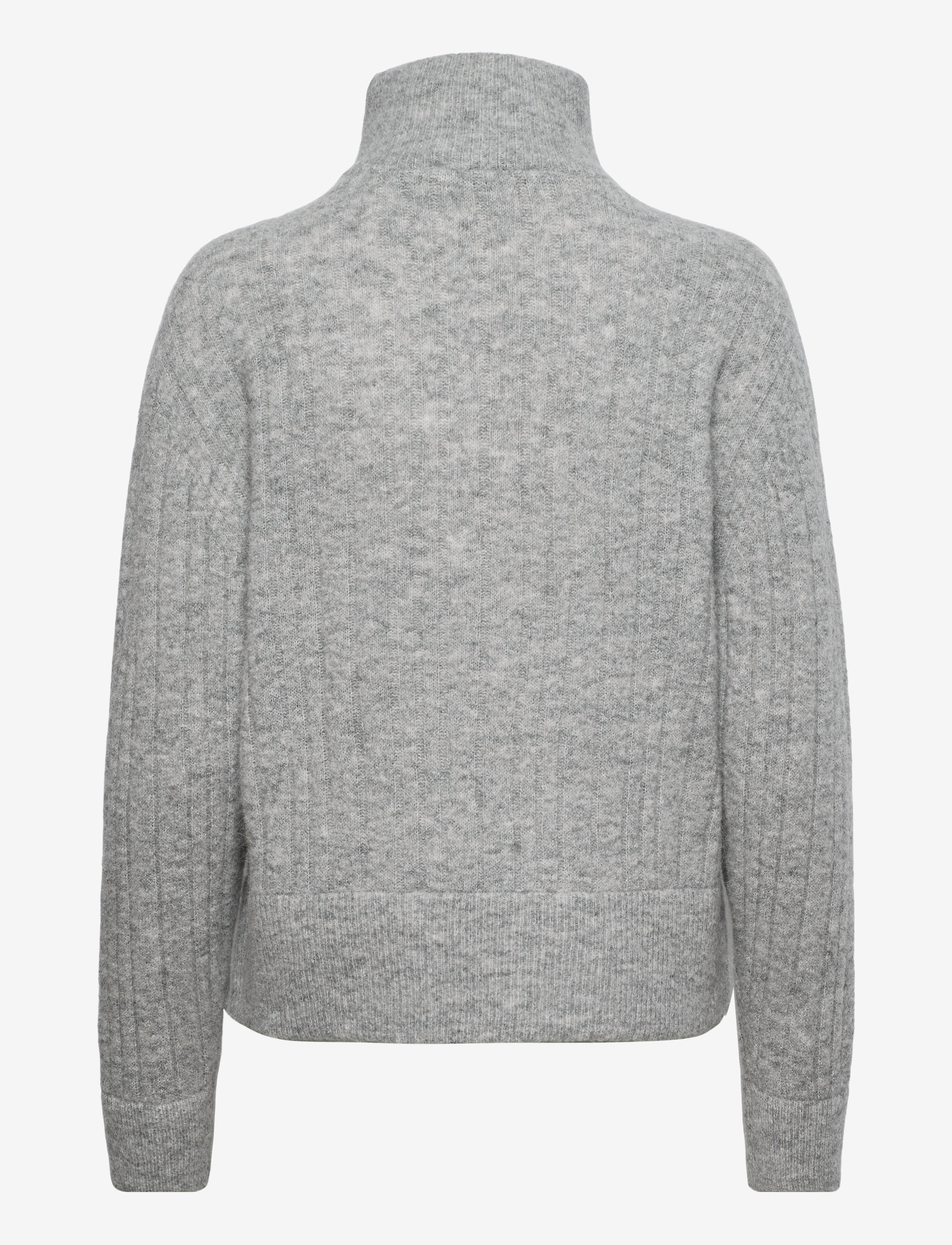 Gestuz - AlphaGZ R zipper pullover - high-rise grey melange - 2