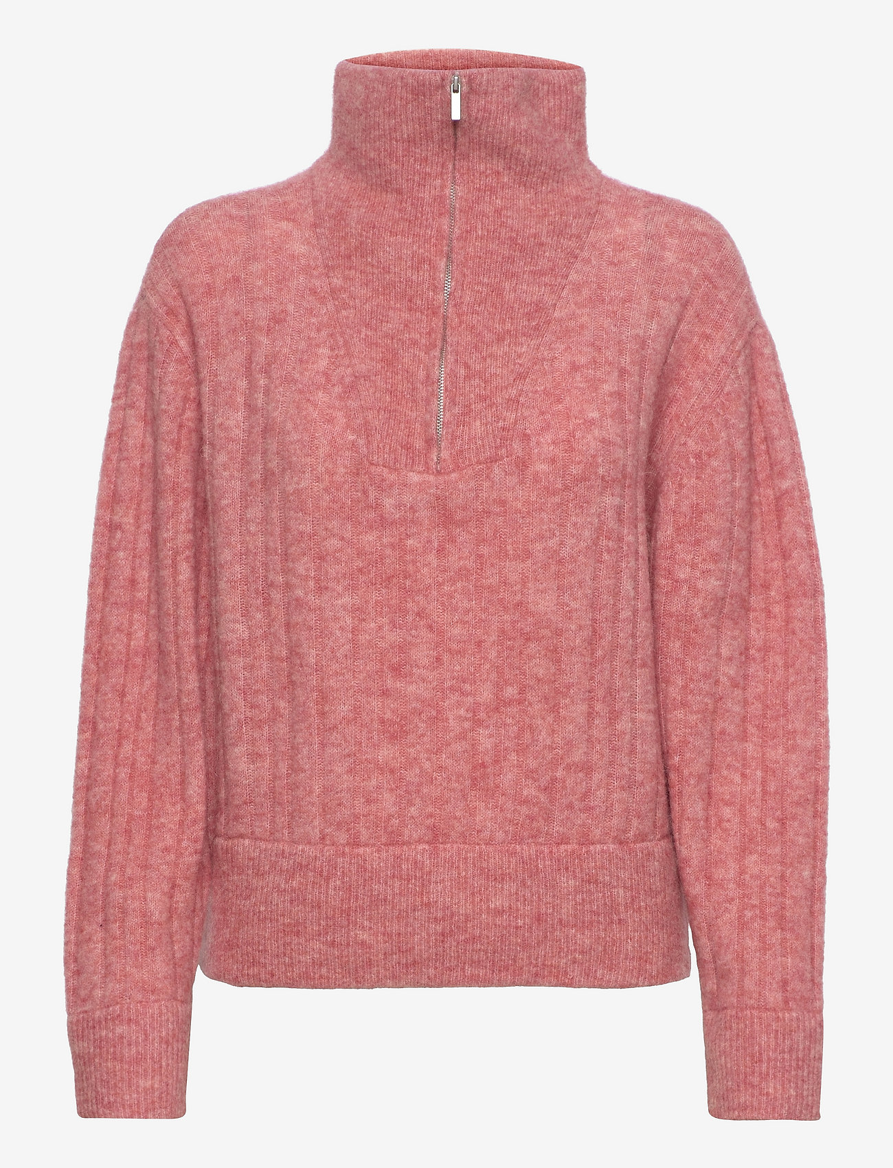 Gestuz - AlphaGZ R zipper pullover - powdered pink melange - 0