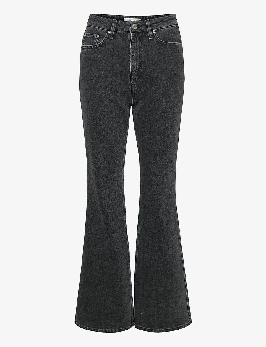 Gestuz - DenaGZ HW flared jeans - schlaghosen - washed black - 1