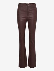 Gestuz - LittiaGZ MW flared pants - leather trousers - bitter chocolate - 1