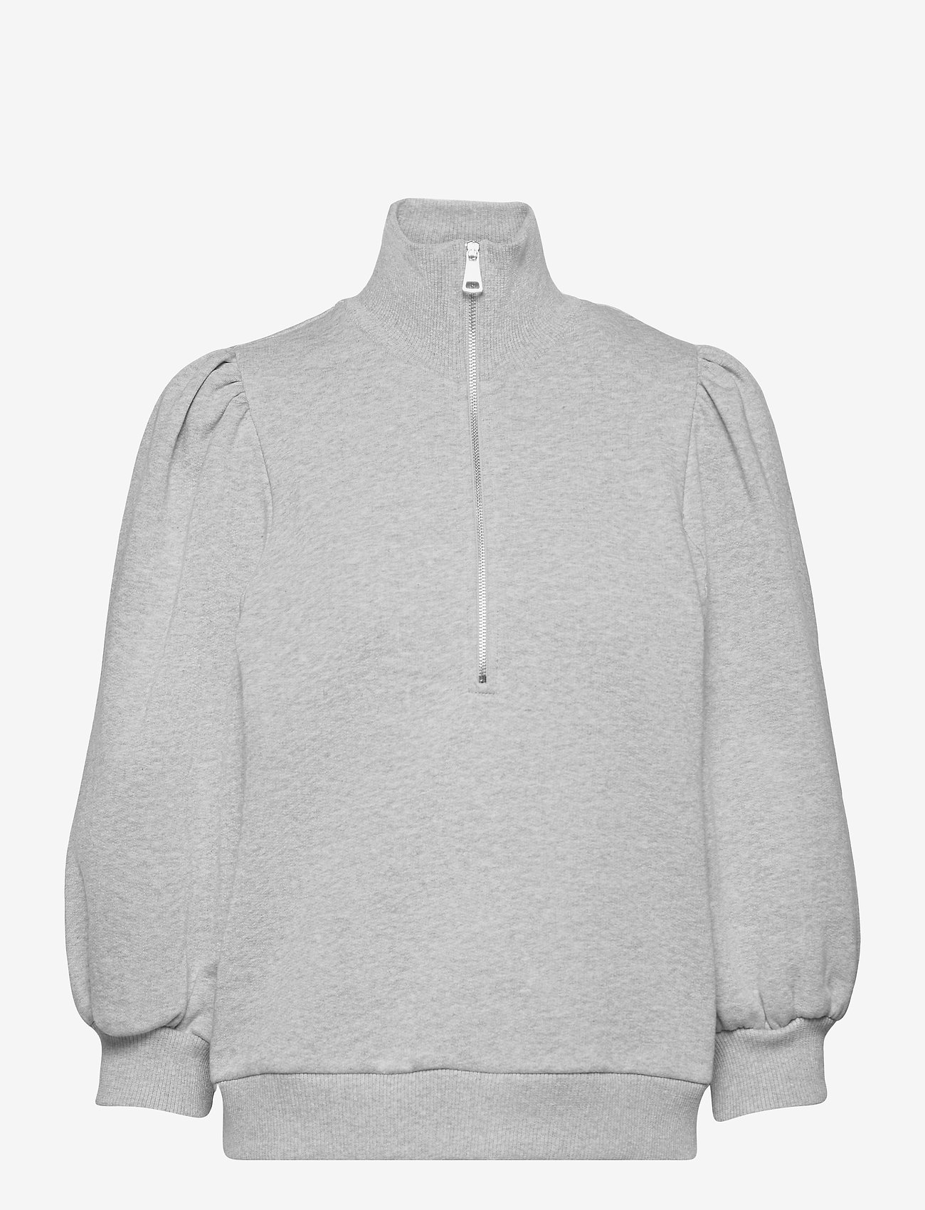 Gestuz - NankitaGZ ss zipper sweatshirt - kapuzenpullover - light grey melange - 0
