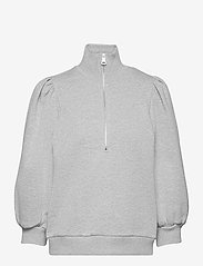 NankitaGZ ss zipper sweatshirt - LIGHT GREY MELANGE