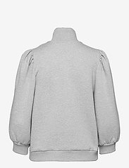 Gestuz - NankitaGZ ss zipper sweatshirt - hoodies - light grey melange - 1