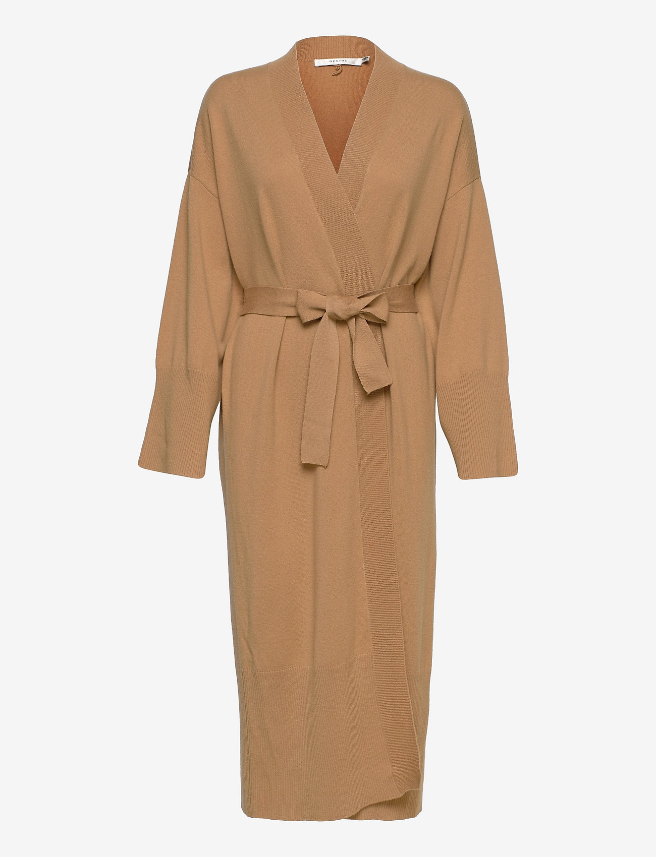 Gestuz - AdannaGZ long wool cardigan - tiger's eye - 0