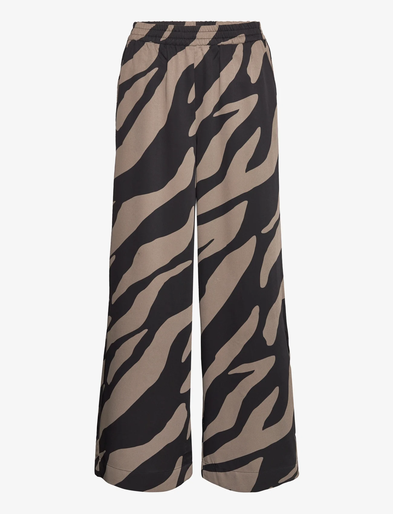 Gestuz - BothildeGZ HW pants - bukser med brede ben - maxi zebra black/walnut - 0