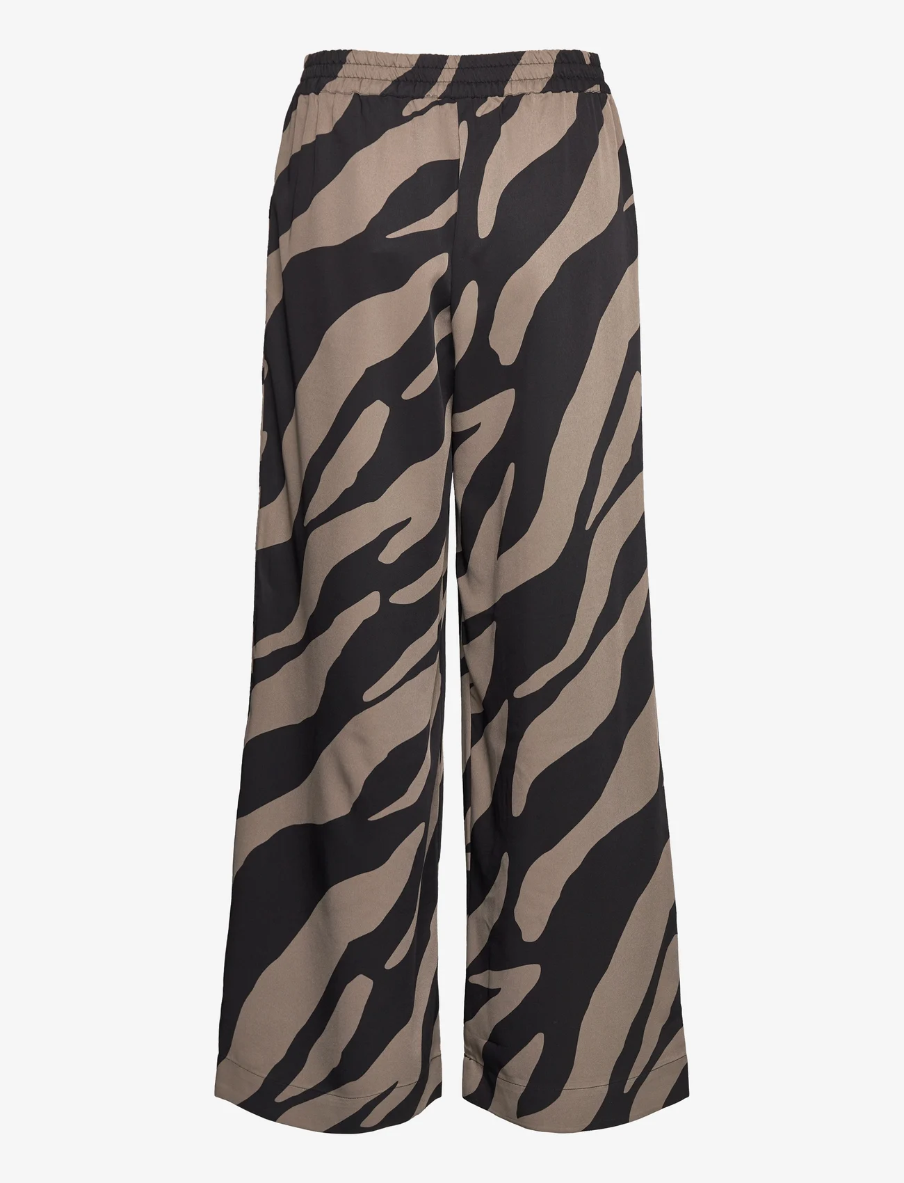 Gestuz - BothildeGZ HW pants - bukser med brede ben - maxi zebra black/walnut - 1