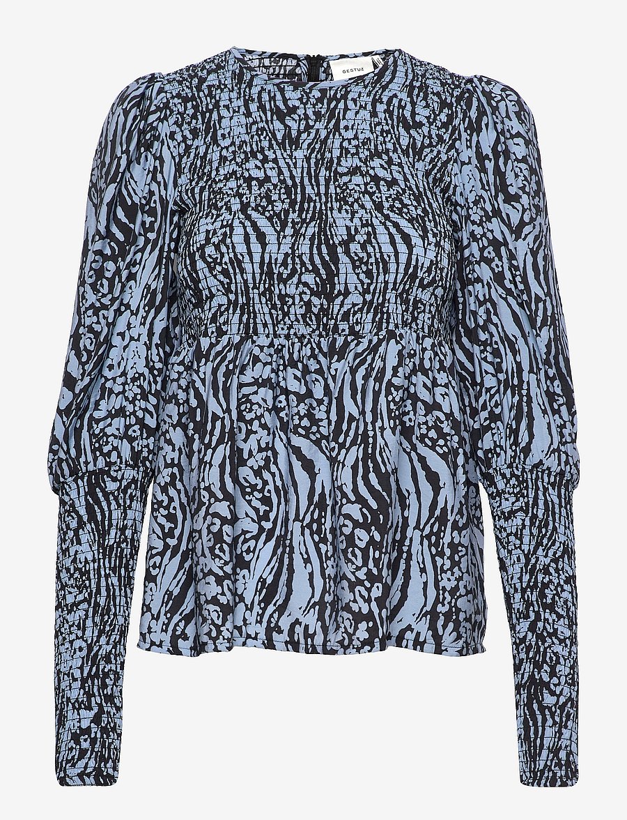 Gestuz - MorianaGZ blouse - langärmelige blusen - leo art glacier laker - 0
