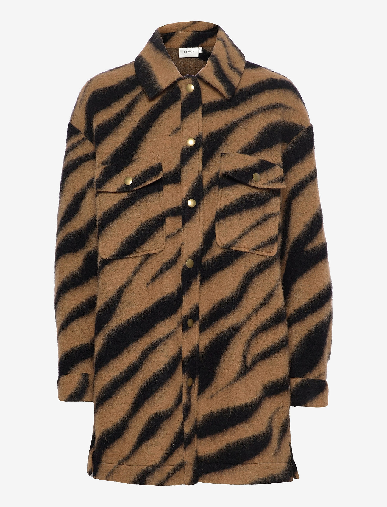 Gestuz - OlenaGZ shirt - kvinnor - zebra camel/black - 0