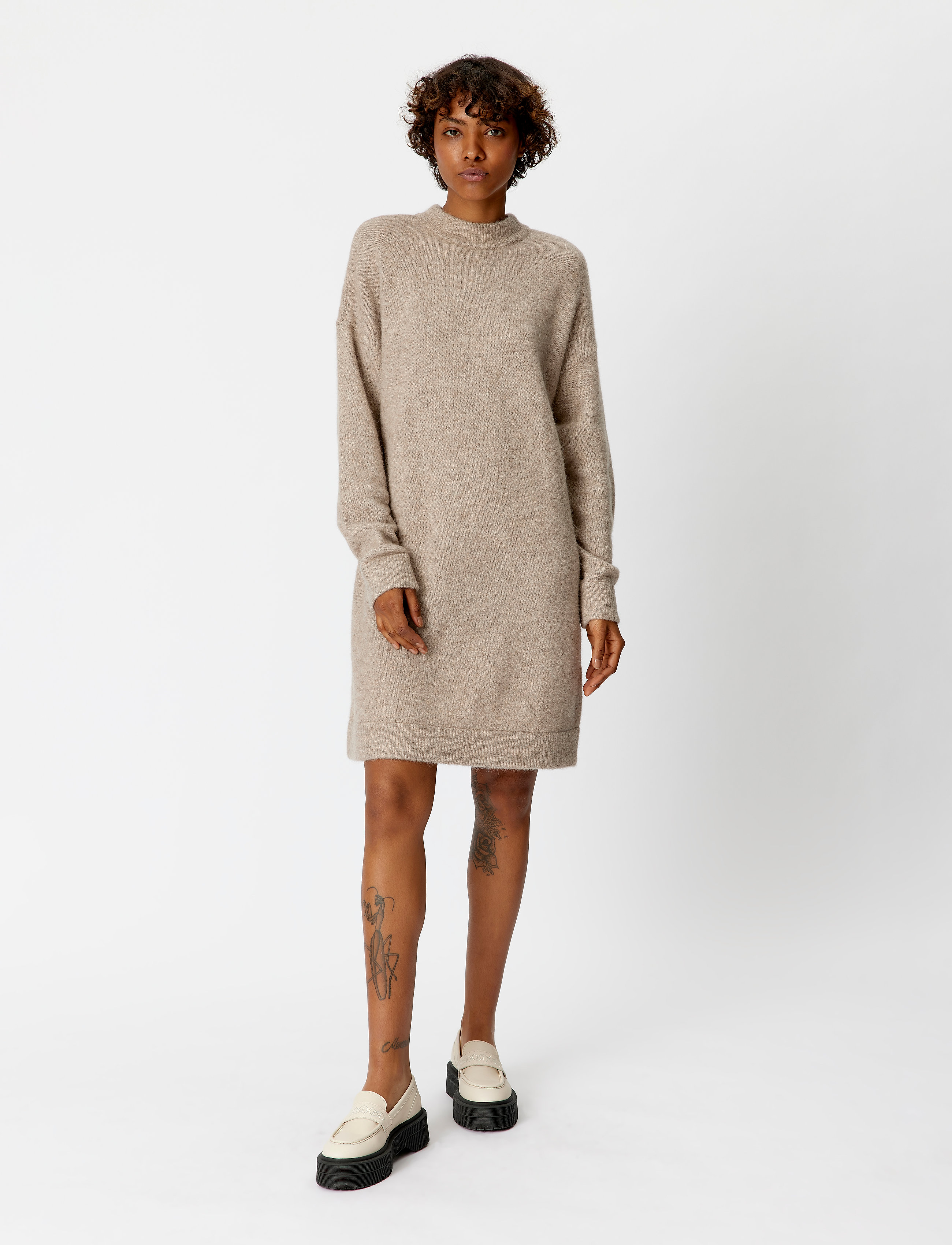 Gestuz - AlphaGZ long pullover - warm sand melange - 3