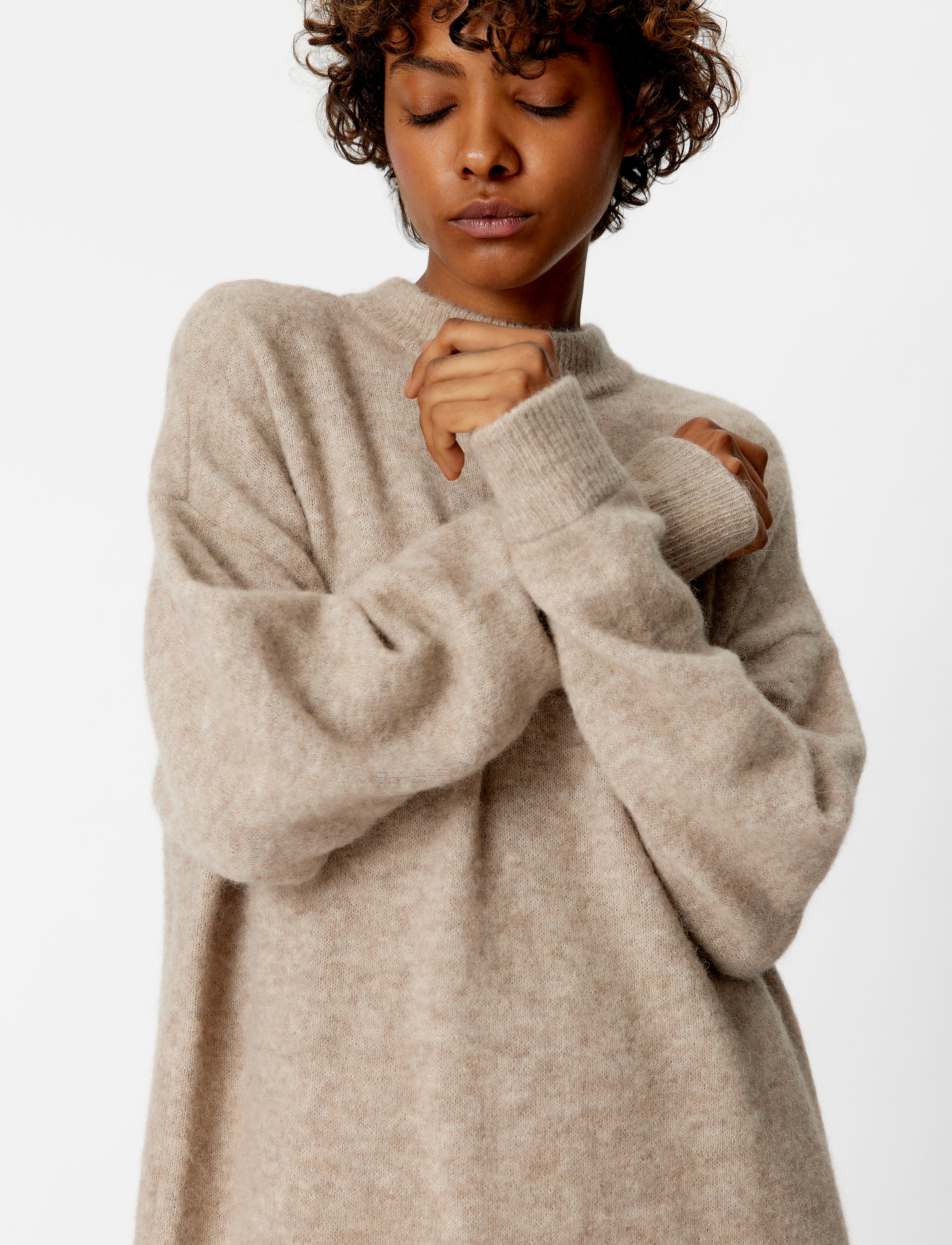 Gestuz - AlphaGZ long pullover - warm sand melange - 5