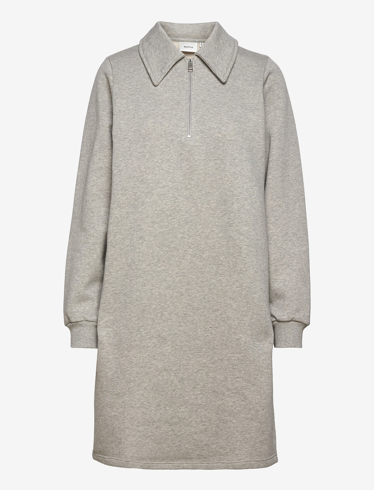 Gestuz - NankitaGZ zipper collar dress - sweatshirtklänningar - light grey melange - 0