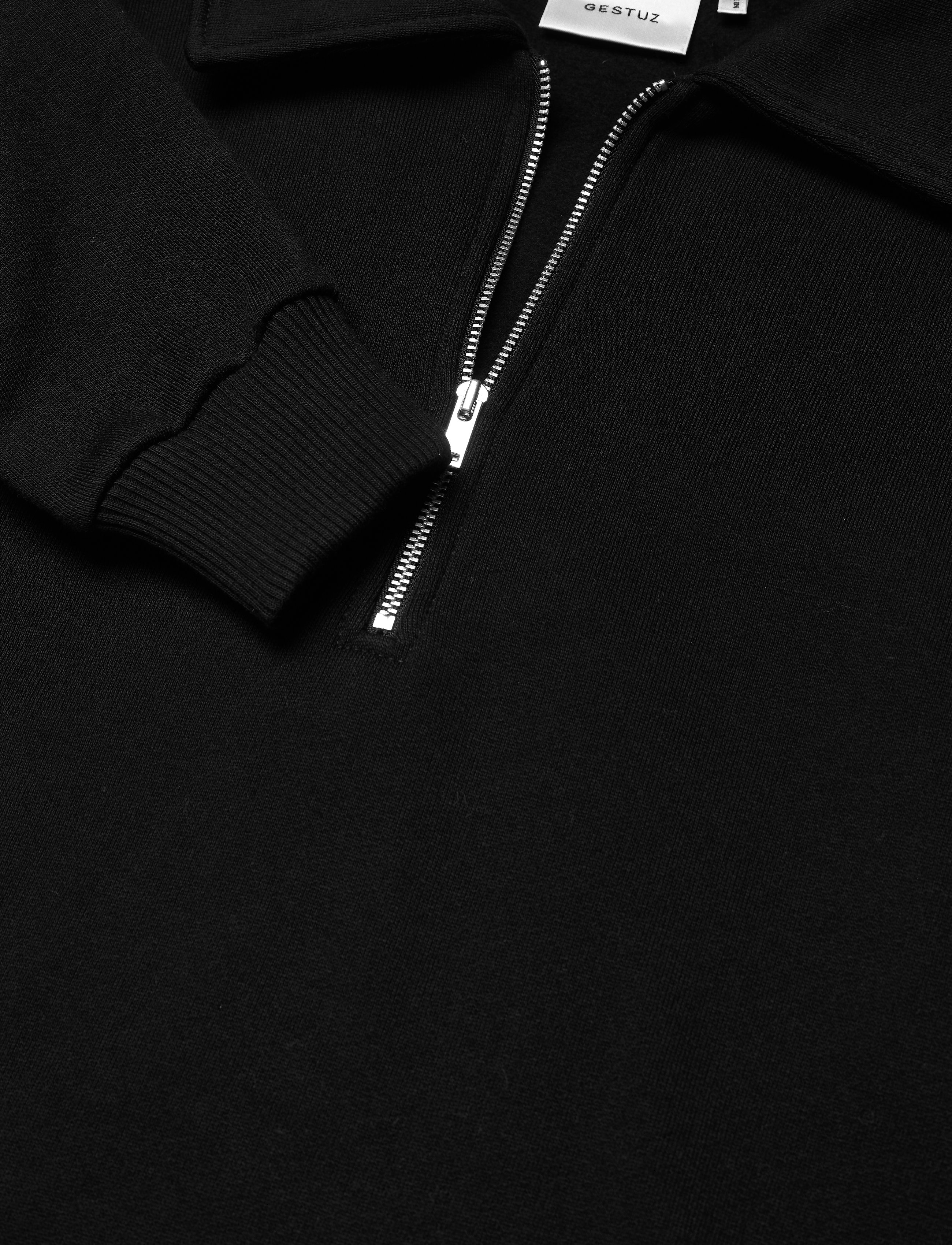 Gestuz - NankitaGZ zipper collar sweatshirt - black - 2