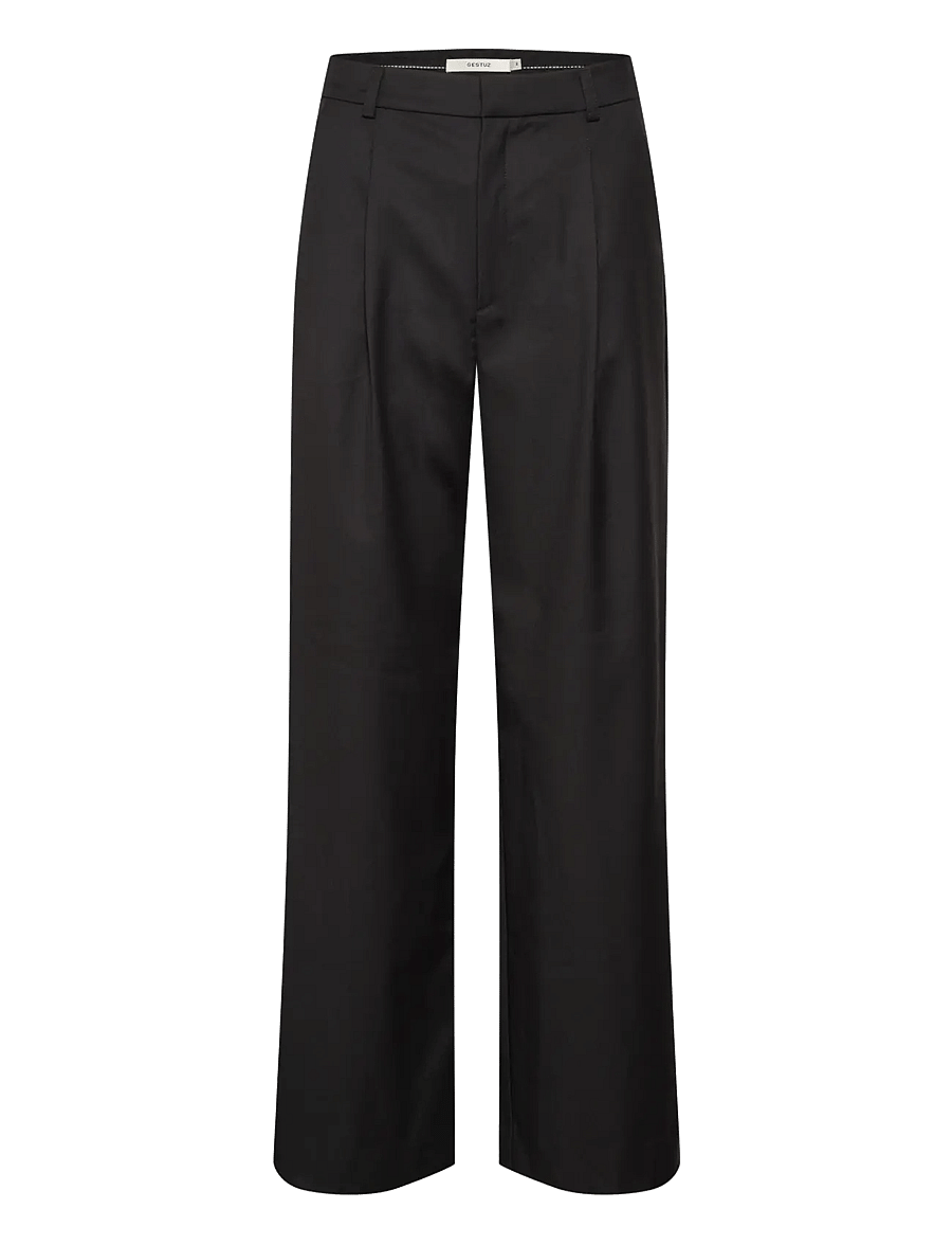 Gestuz - PaulaGZ MW wide pants NOOS - kostymbyxor - black - 1