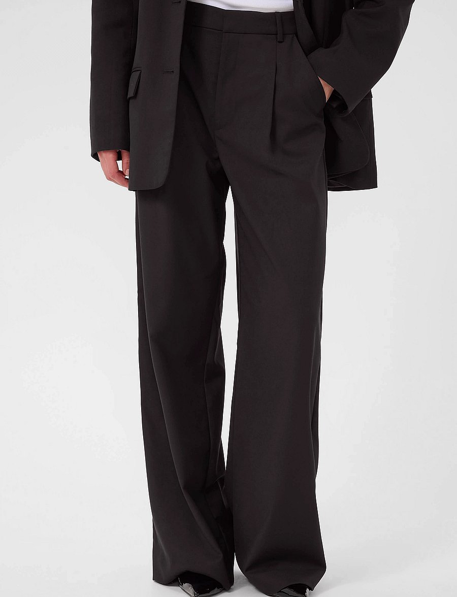 Gestuz - PaulaGZ MW wide pants NOOS - kostymbyxor - black - 0