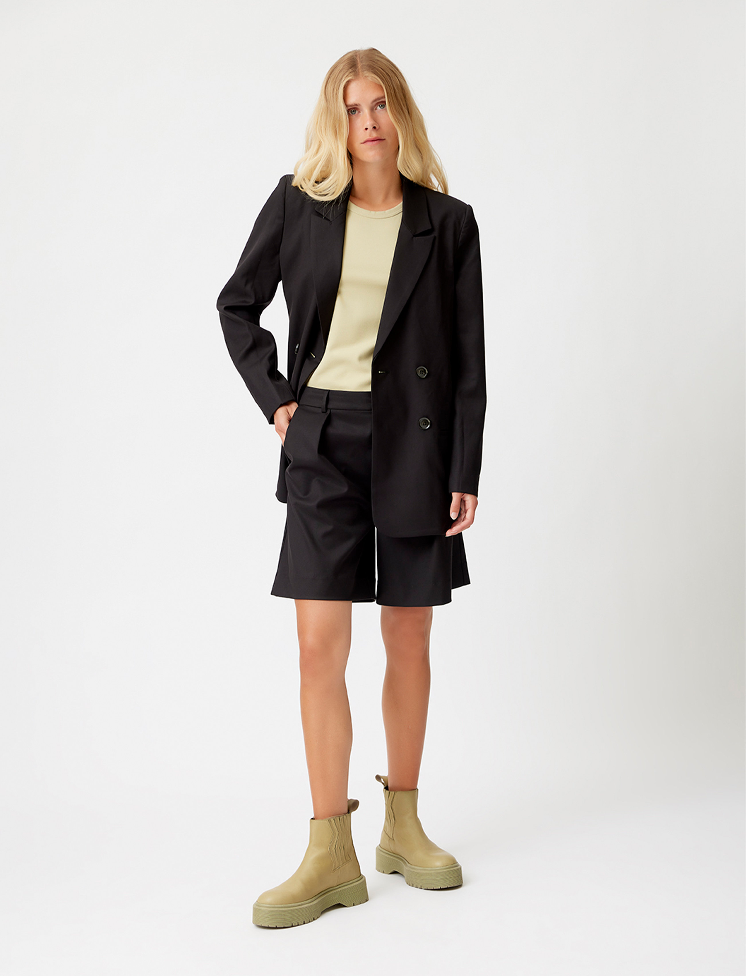 Gestuz Paulagz Blazer, Kvinder, Dobbeltbrystet Blazer, Sort, Str: 38