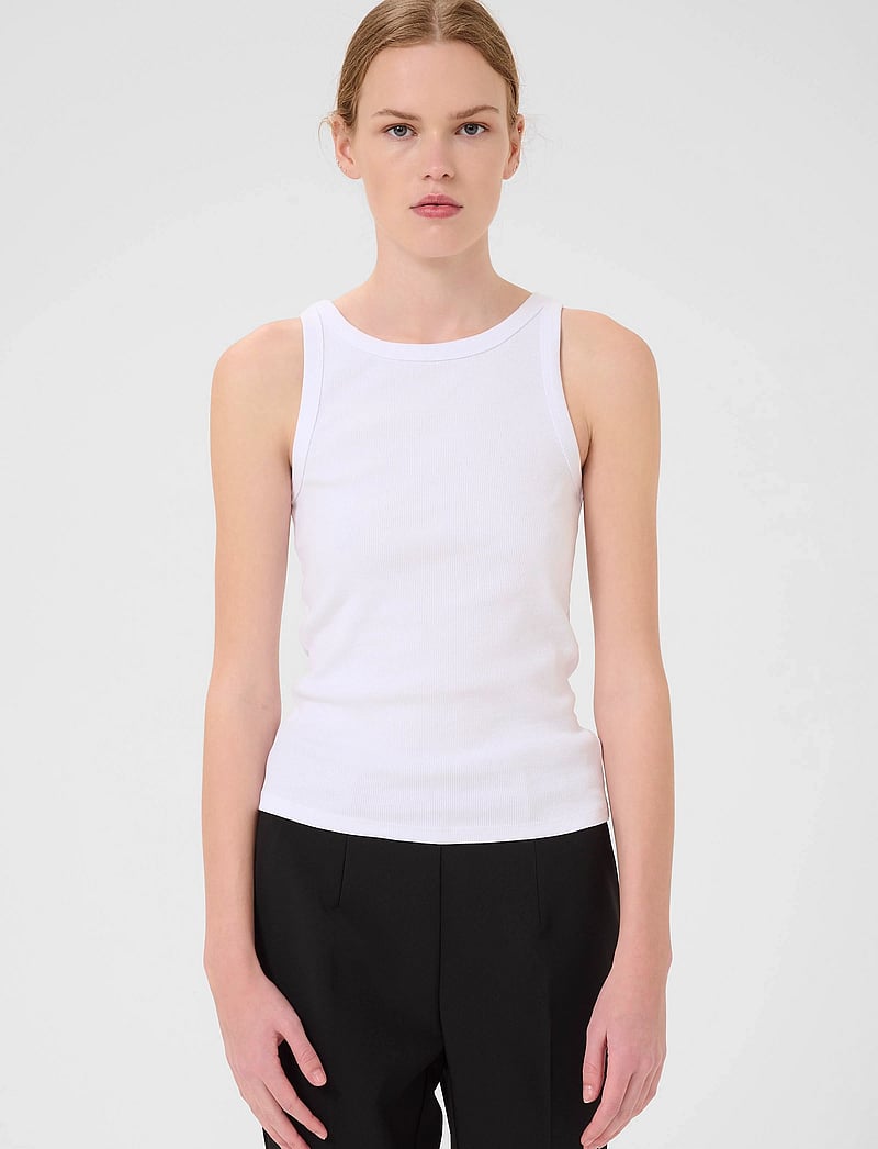 Gestuz - DrewGZ sl top NOOS - linnen - bright white - 0