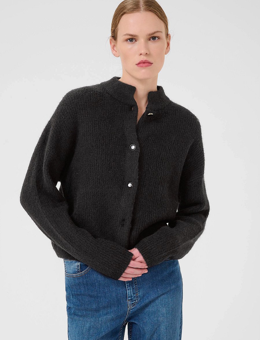 Gestuz - AlphaGZ short cardigan NOOS - strickjacken - black - 0