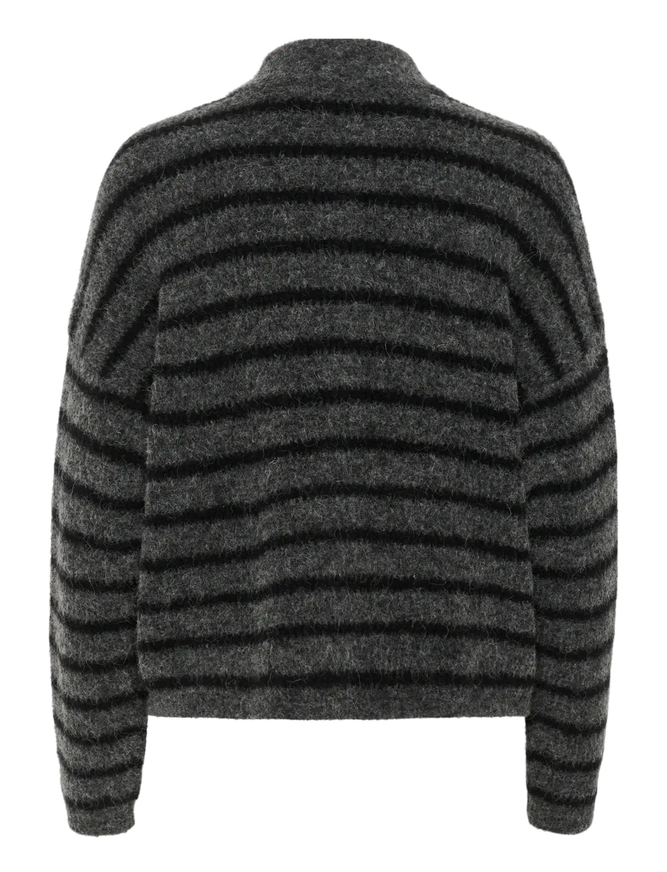 Gestuz - AlphaGZ short cardigan NOOS - cardigans - charcoal black striped - 2