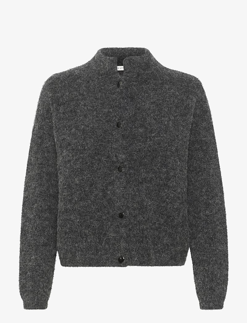 Gestuz - AlphaGZ short cardigan NOOS - koftor - charcoal melange - 1