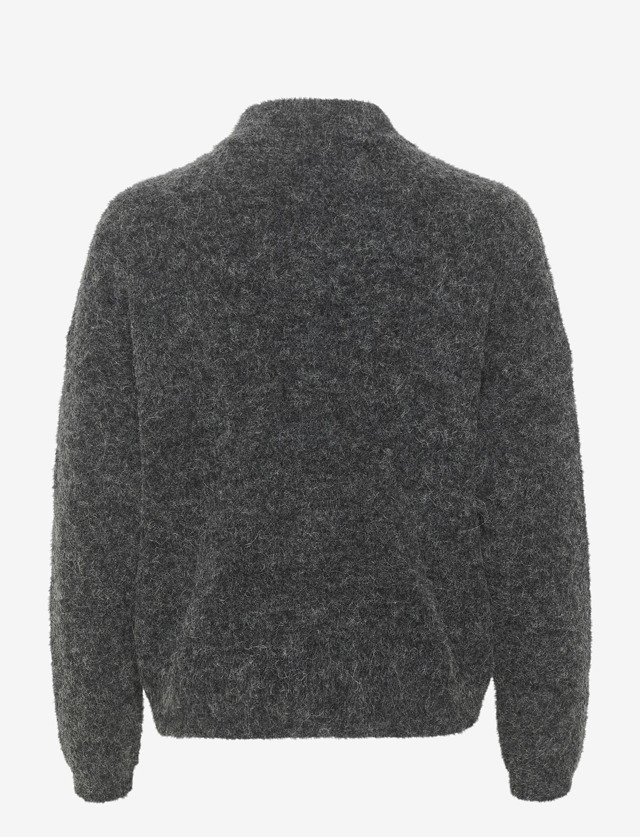 Gestuz - AlphaGZ short cardigan NOOS - koftor - charcoal melange - 2