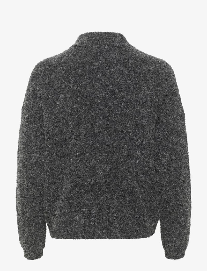 Gestuz - AlphaGZ short cardigan NOOS - koftor - charcoal melange - 2
