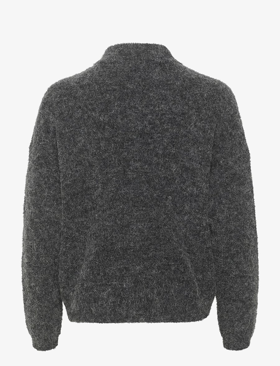 Gestuz - AlphaGZ short cardigan NOOS - cardigans - charcoal melange - 2