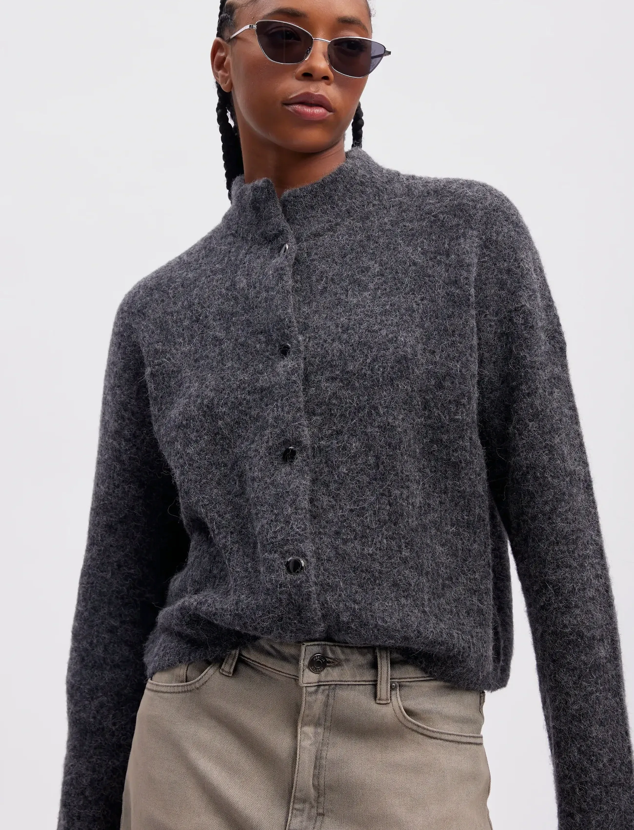 Gestuz Alphagz Short Cardigan Noos, L, Knitwear, Grau - Cardigans, Frauen