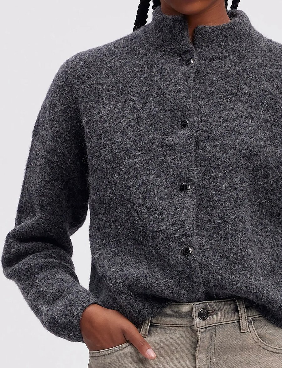 Gestuz - AlphaGZ short cardigan NOOS - cardigans - charcoal melange - 5