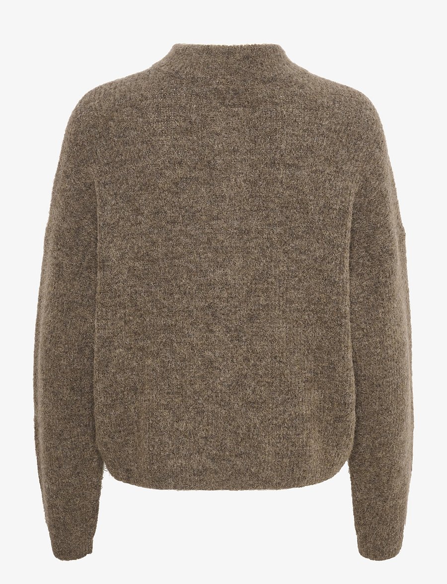 Gestuz - AlphaGZ short cardigan NOOS - hnepptar peysur - dark sand melange - 2