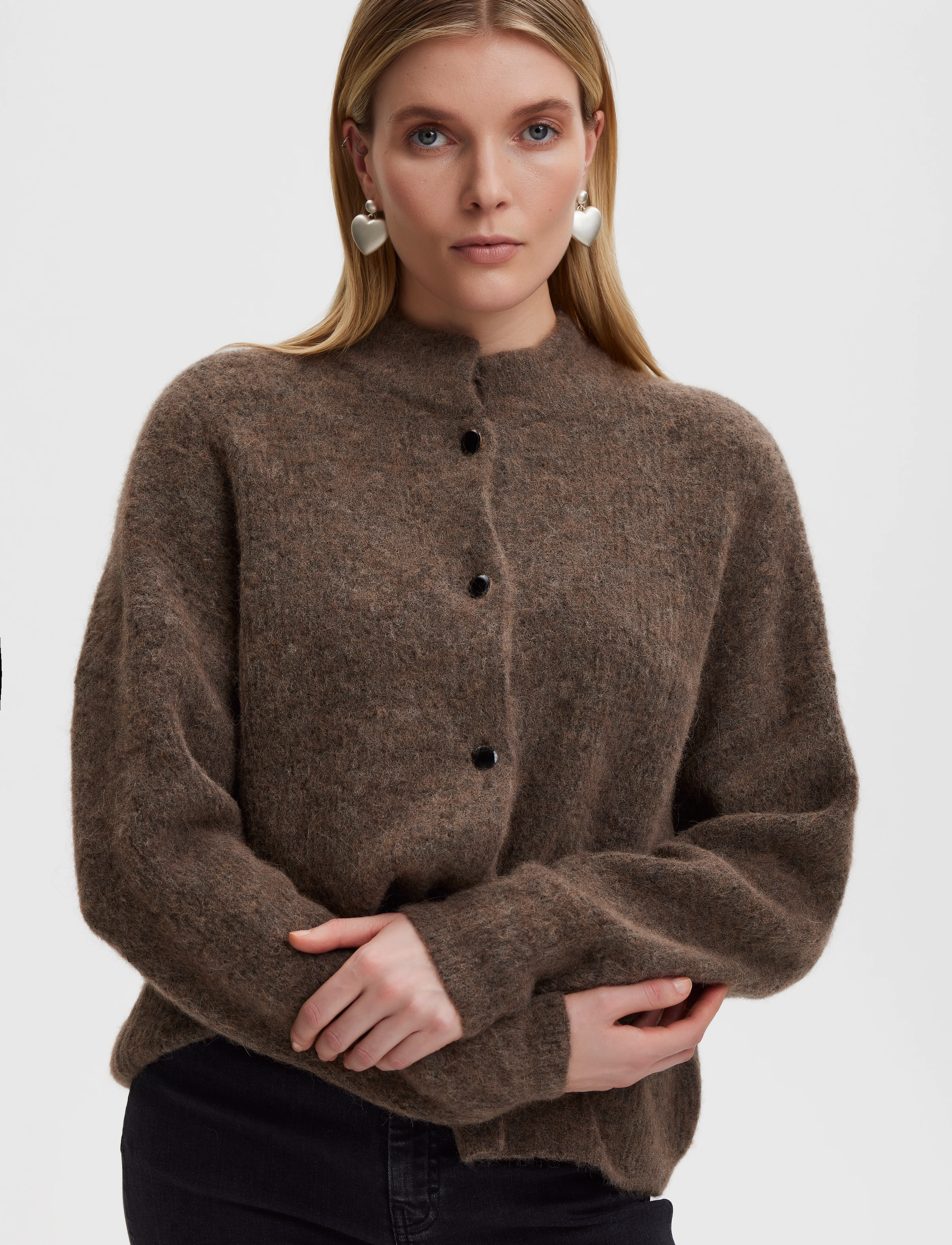 Gestuz Alphagz Short Cardigan Noos, Kvinder, Kort Strikket Cardigan, Kakigrøn, Str: L