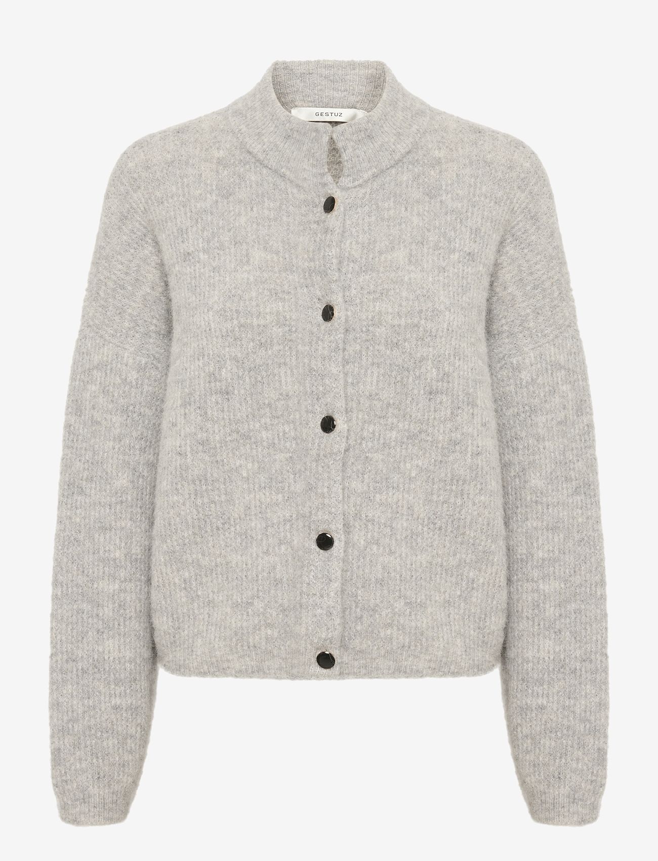 Gestuz - AlphaGZ short cardigan NOOS - koftor - light grey melange - 1