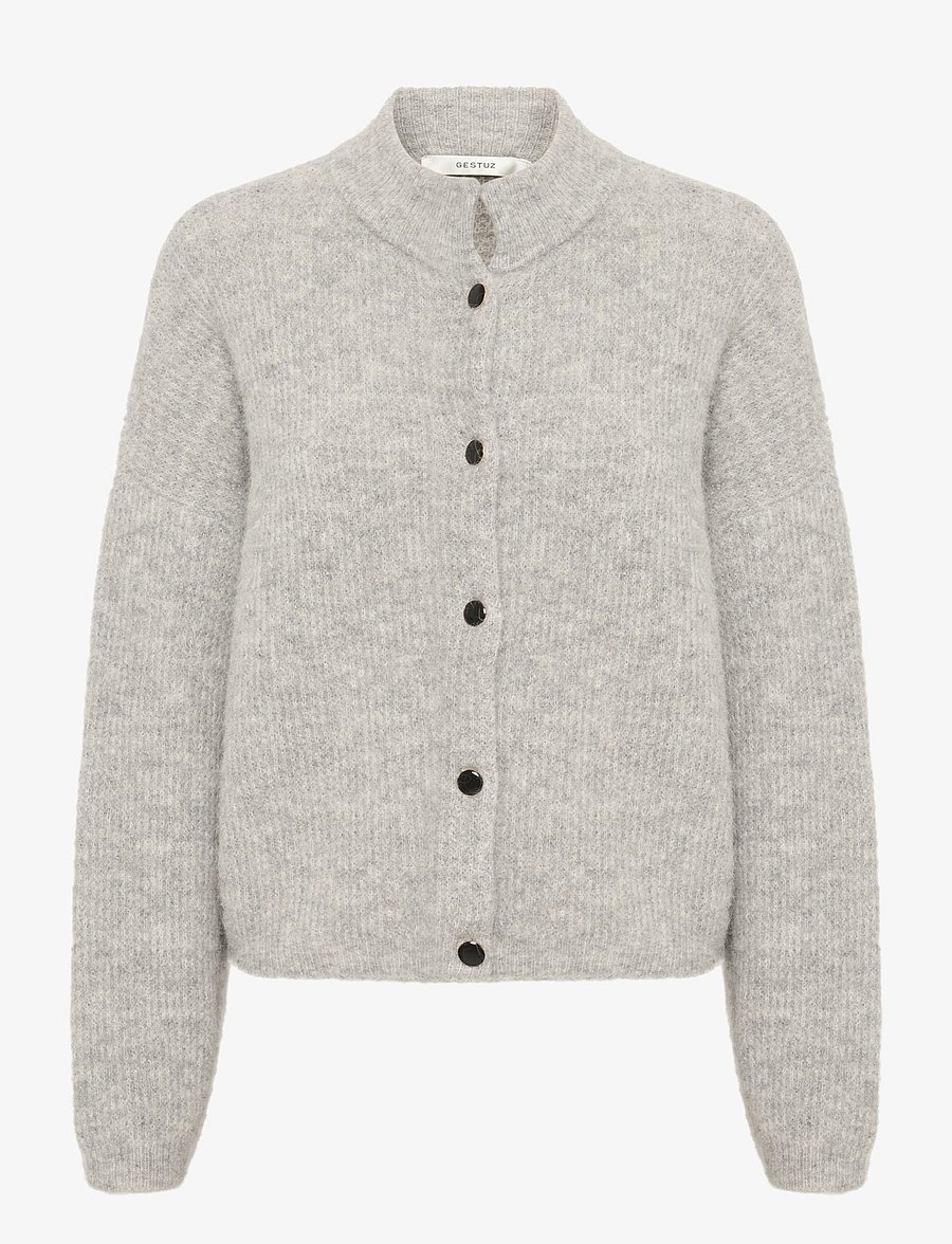 Gestuz - AlphaGZ short cardigan NOOS - strickjacken - light grey melange - 1