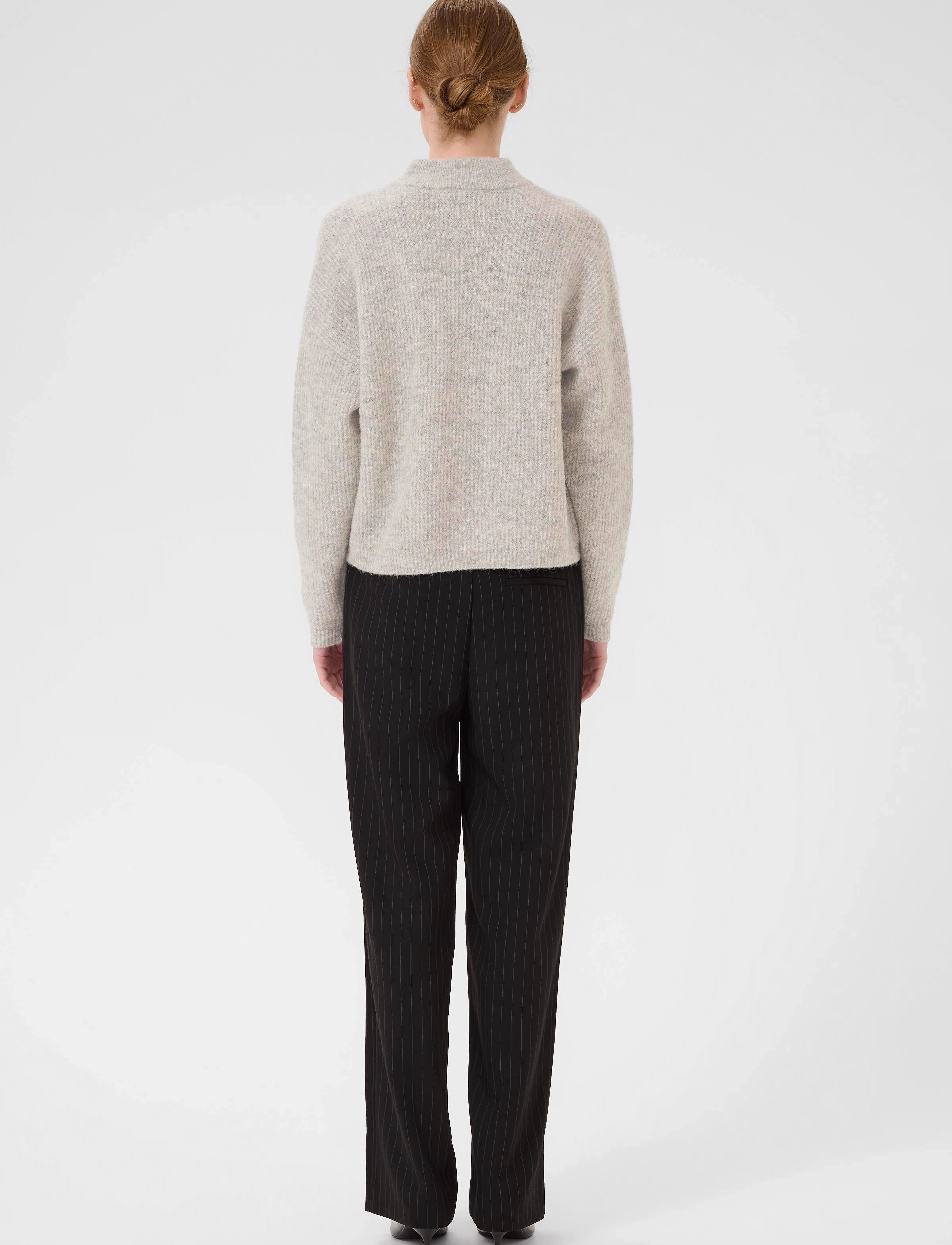 Gestuz - AlphaGZ short cardigan NOOS - strickjacken - light grey melange - 4