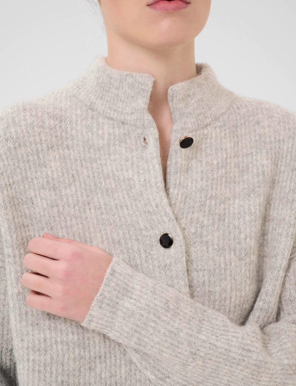 Gestuz - AlphaGZ short cardigan NOOS - cardigans - light grey melange - 5