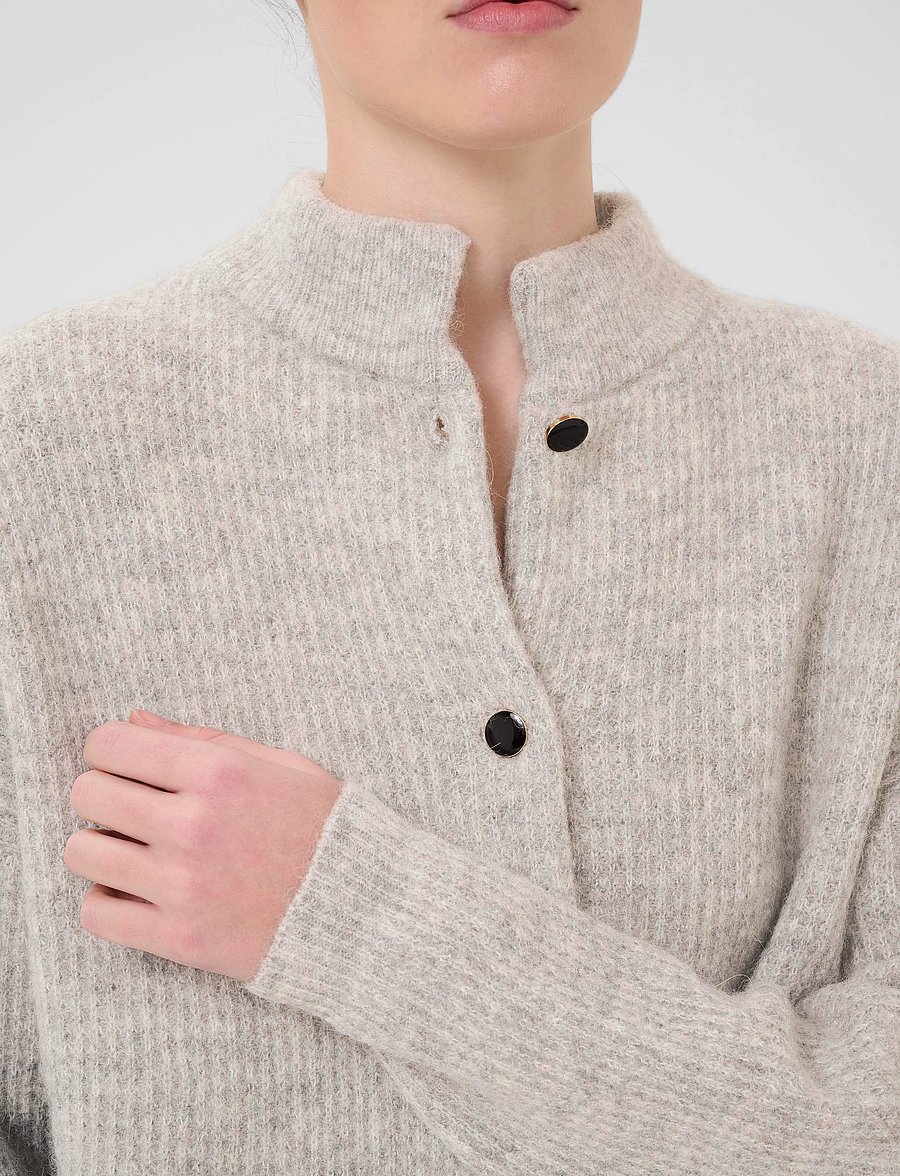 Gestuz - AlphaGZ short cardigan NOOS - strickjacken - light grey melange - 5