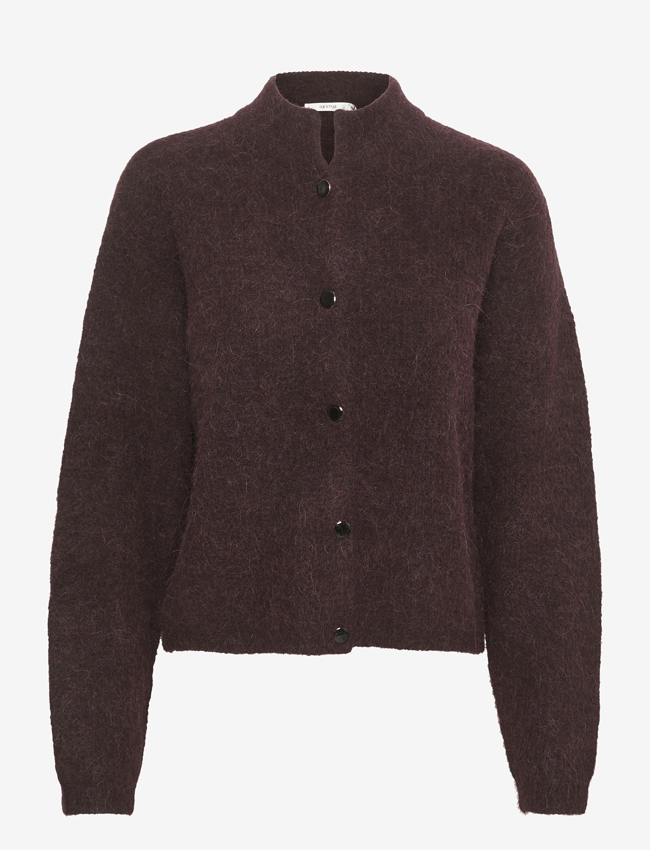 Gestuz - AlphaGZ short cardigan NOOS - cardigans - plum melange - 1