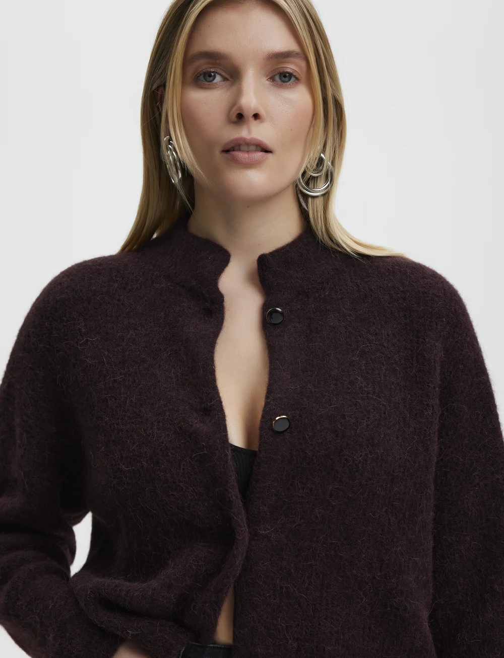 Gestuz - AlphaGZ short cardigan NOOS - cardigans - plum melange - 0