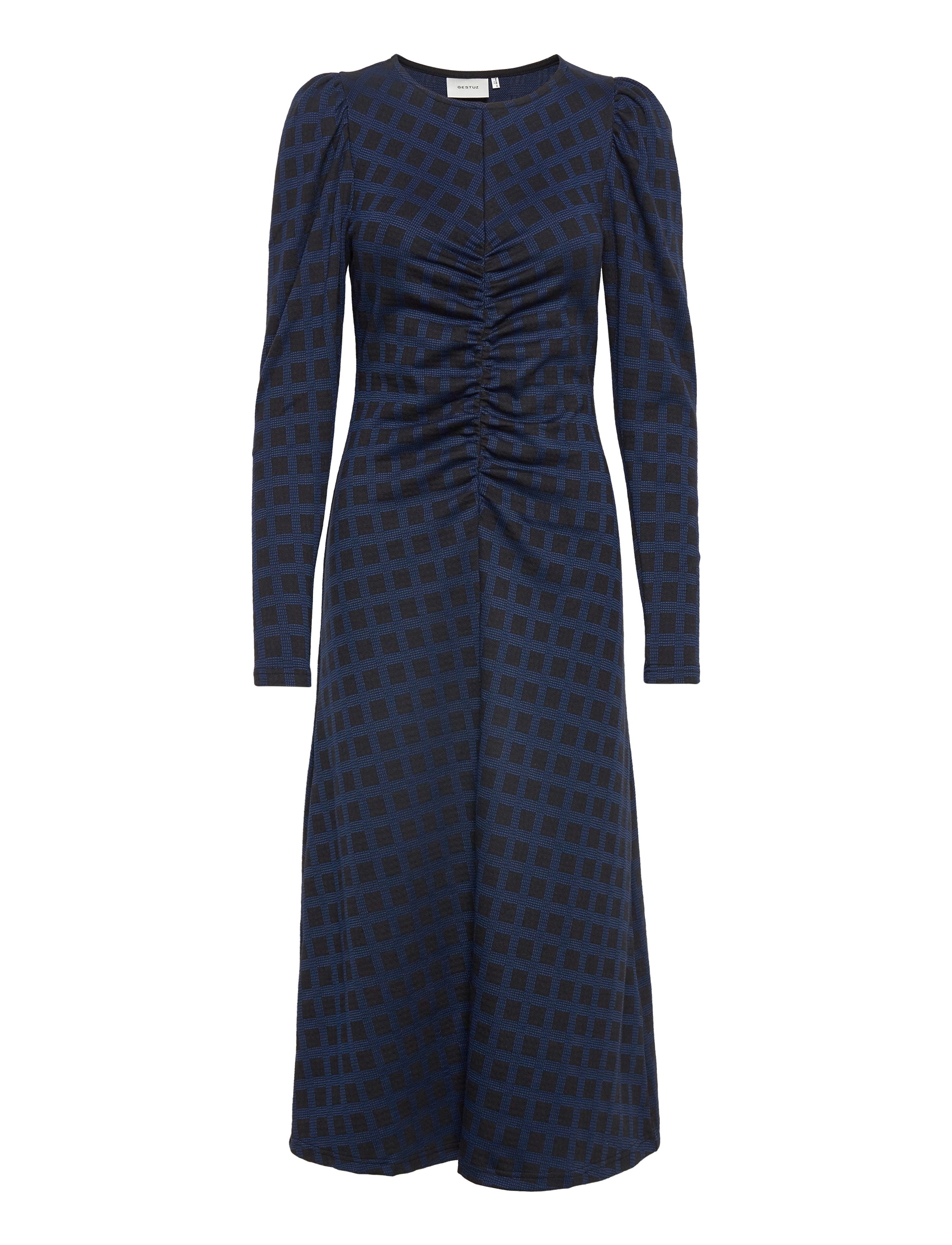 Gestuz - LisaGZ long dress - blue check - 1