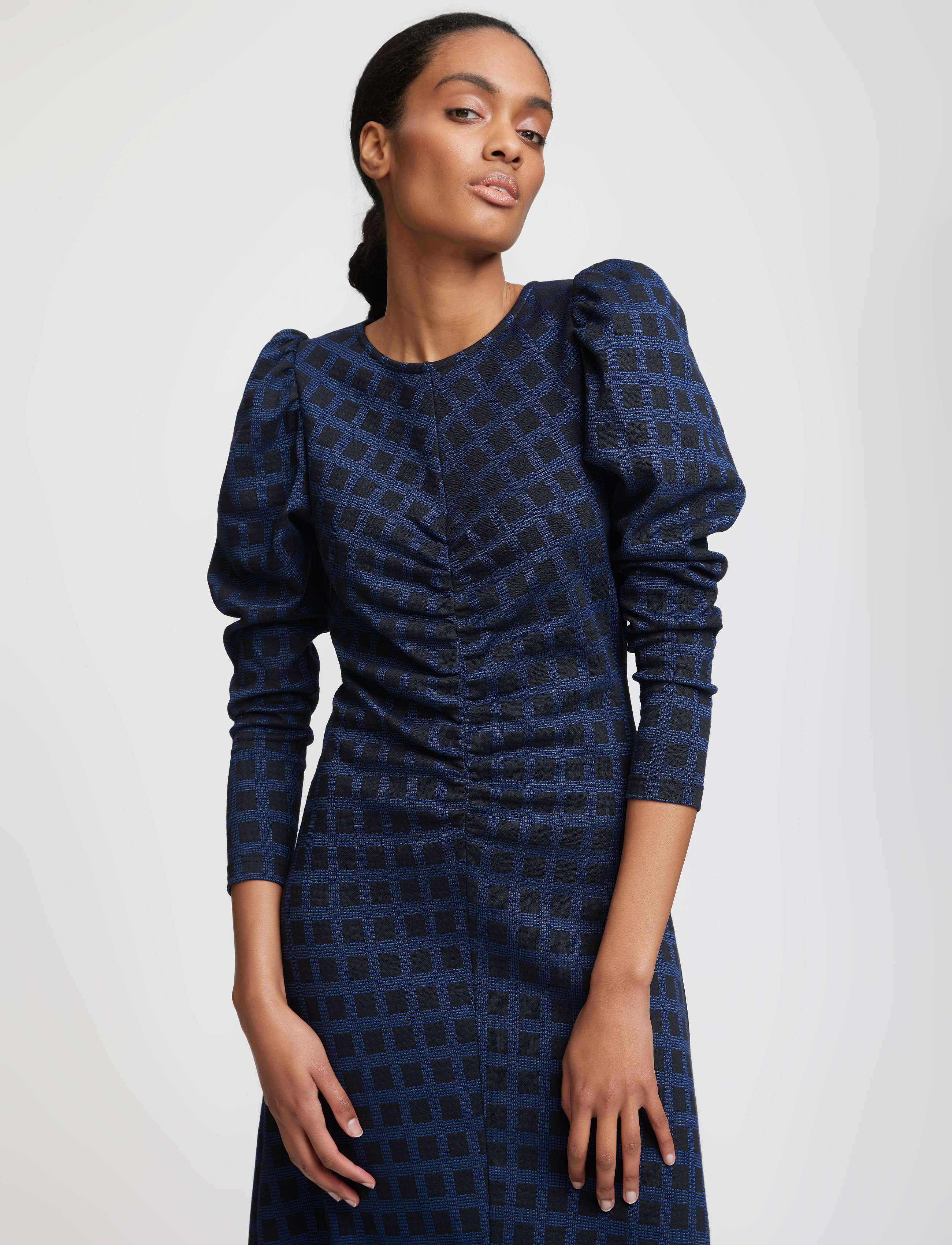 Gestuz - LisaGZ long dress - blue check - 4