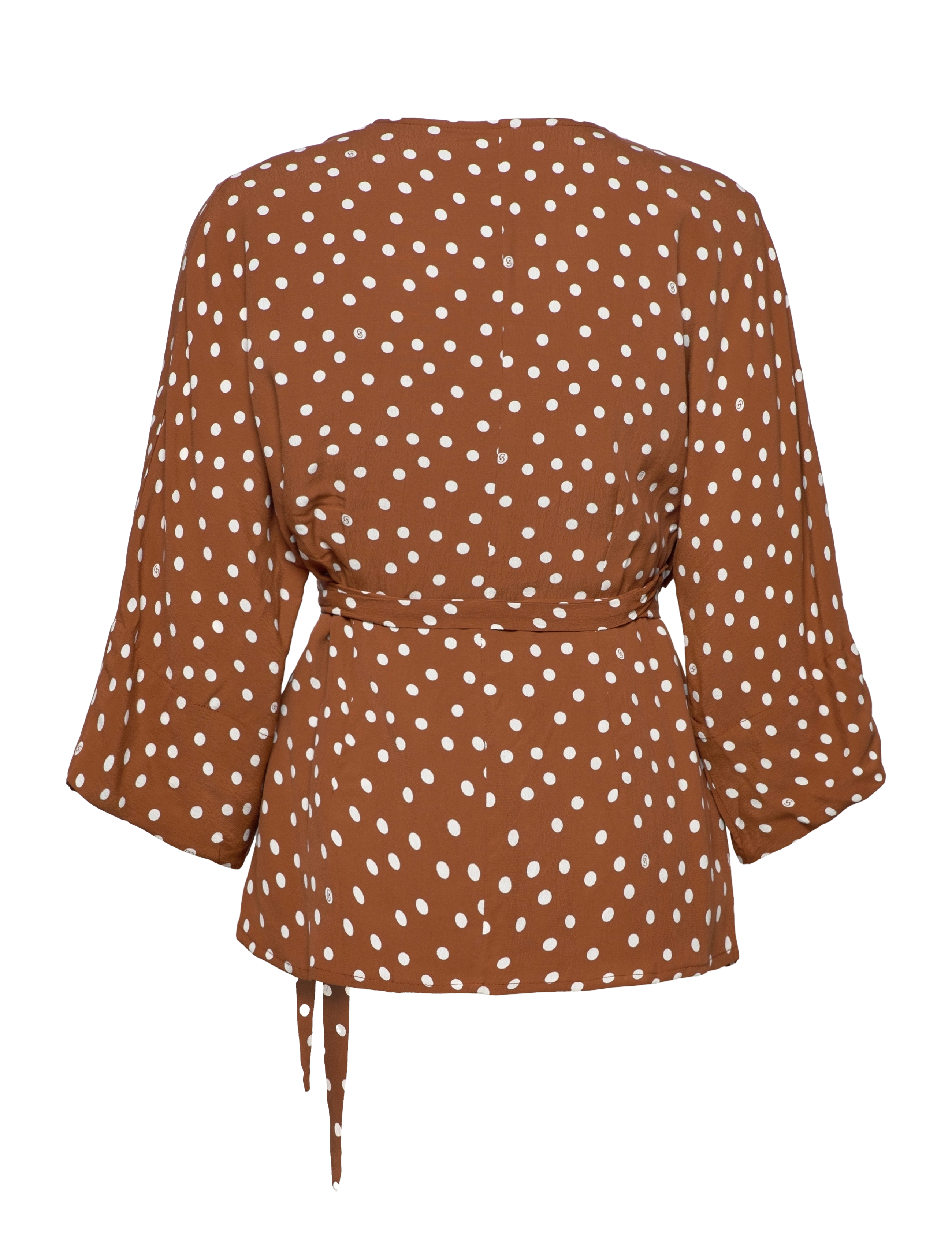 Gestuz - JanikaGZ wrap blouse - mocha bisque dot - 1