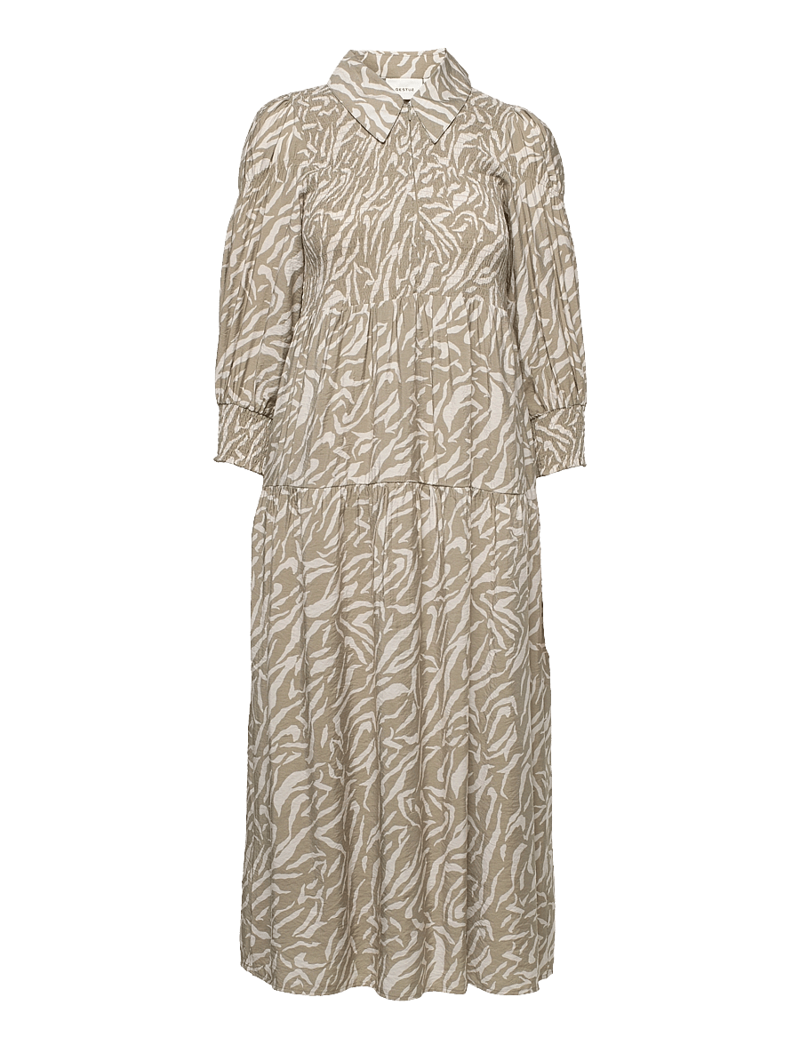 Gestuz - AndaGZ long dress - hemdkleider - overland trek tiger - 0