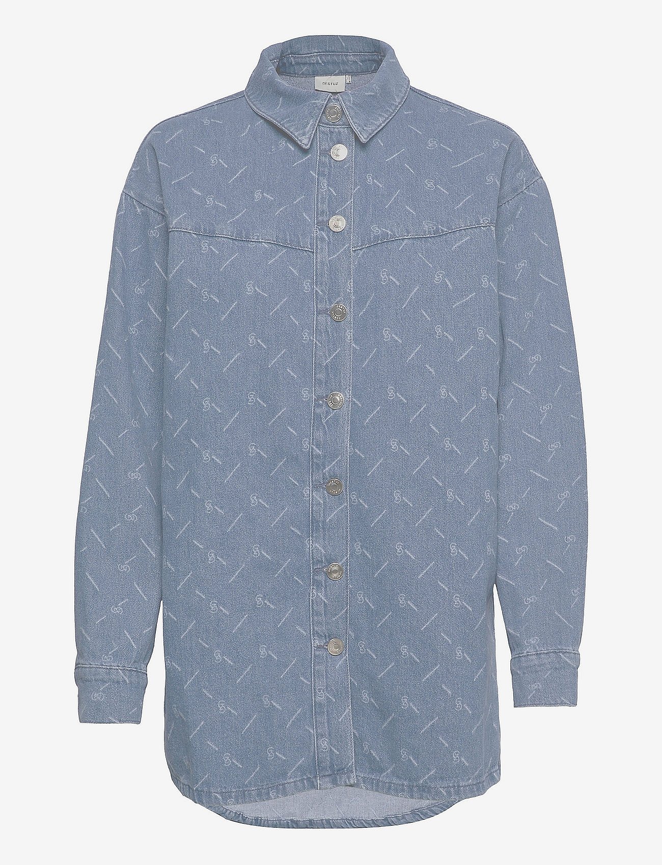 LuvinaGZ OZ shirt - WASHED MID BLUE LOGO