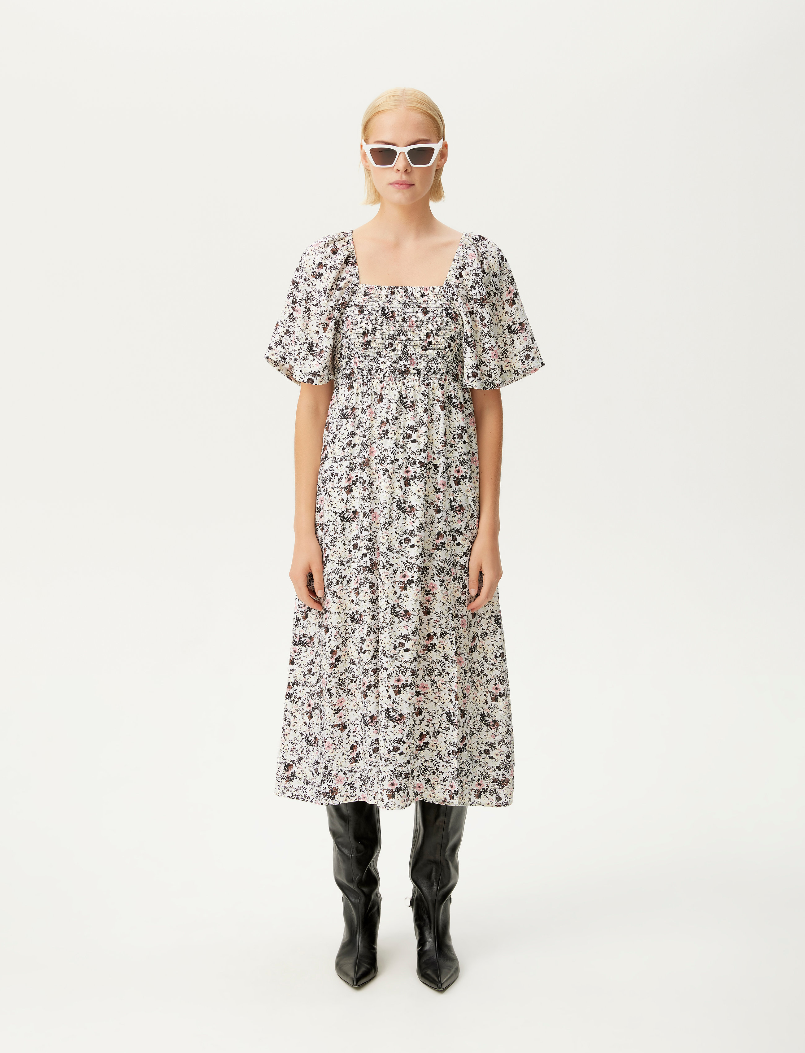 Gestuz - JosyGZ ss dress - midi kjoler - pink flower draft - 4