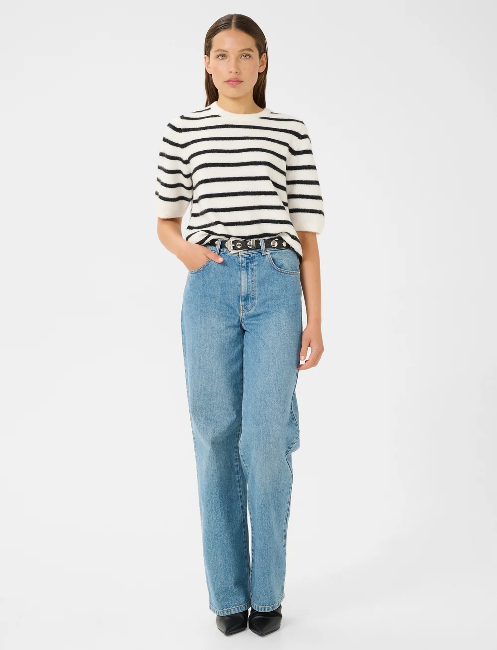 Gestuz - AlphaGZ tee NOOS - pullover - ivory black striped - 3