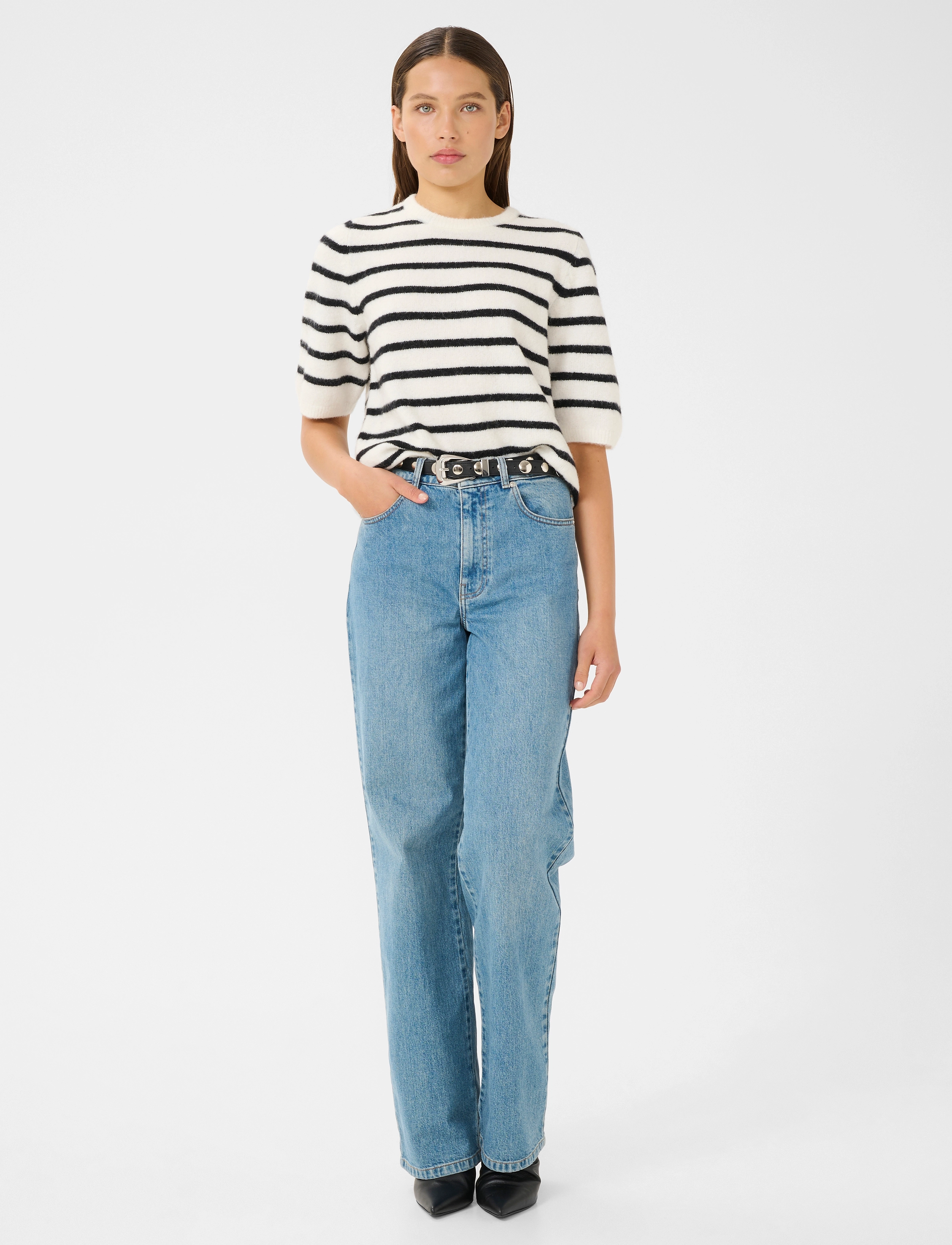 Gestuz - AlphaGZ tee NOOS - ivory black striped - 3