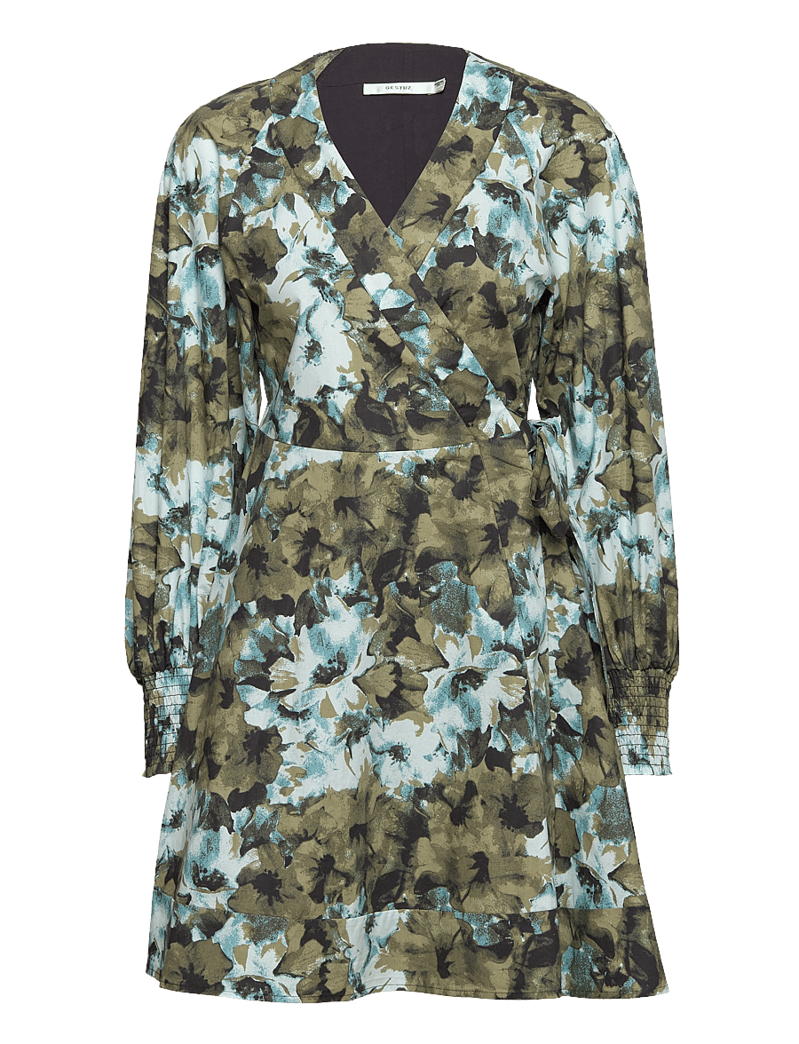 Gestuz - BlishaGZ wrap dress - artistic blue flower - 1