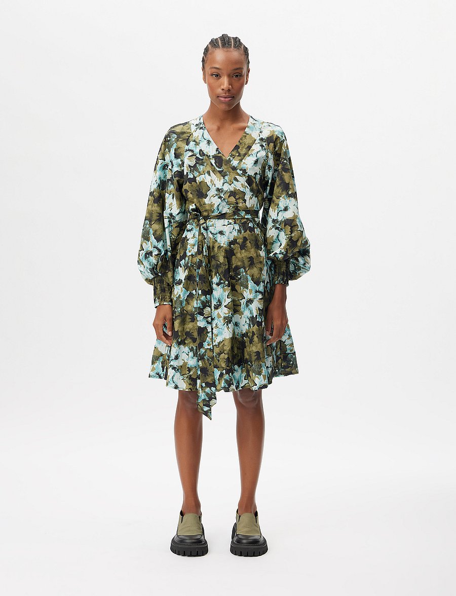 Gestuz - BlishaGZ wrap dress - artistic blue flower - 0
