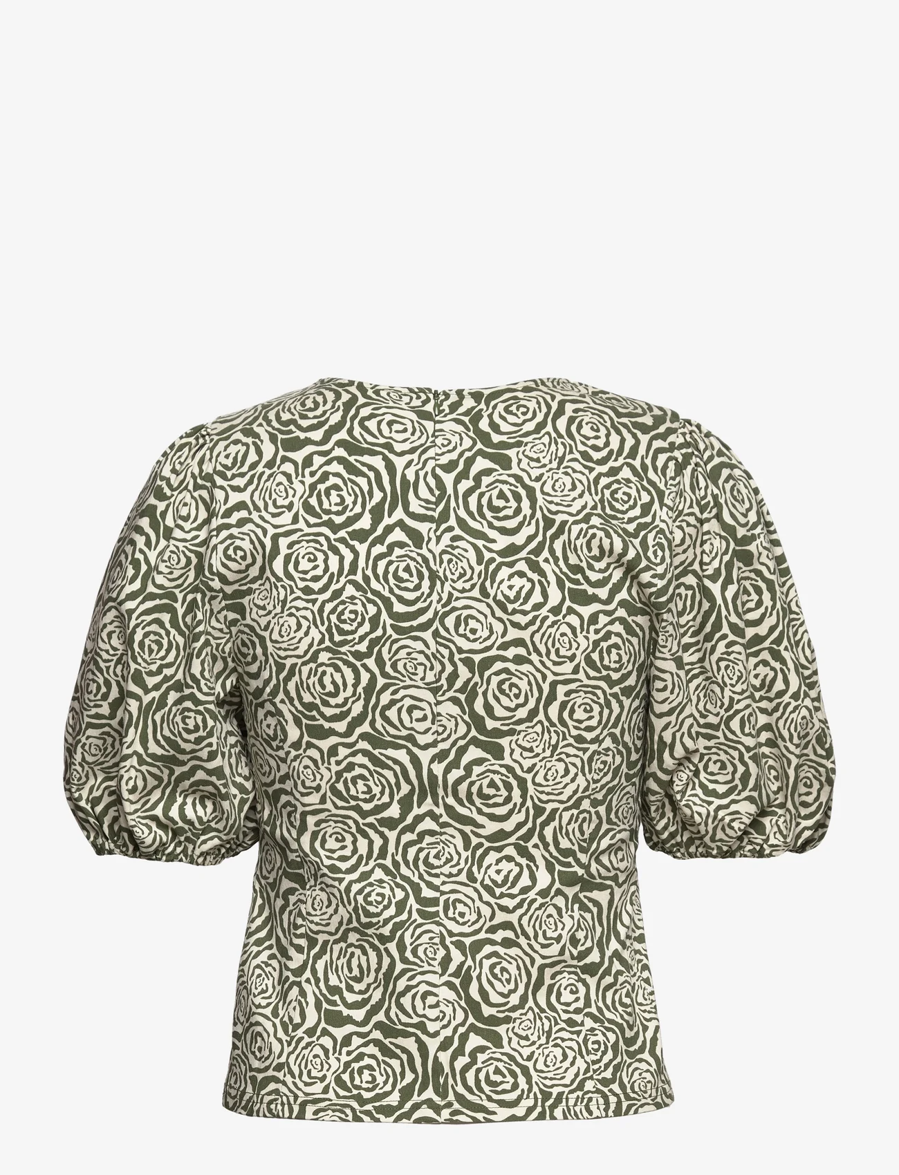 Gestuz - RosilleGZ blouse - blouses korte mouwen - chive green rose - 1