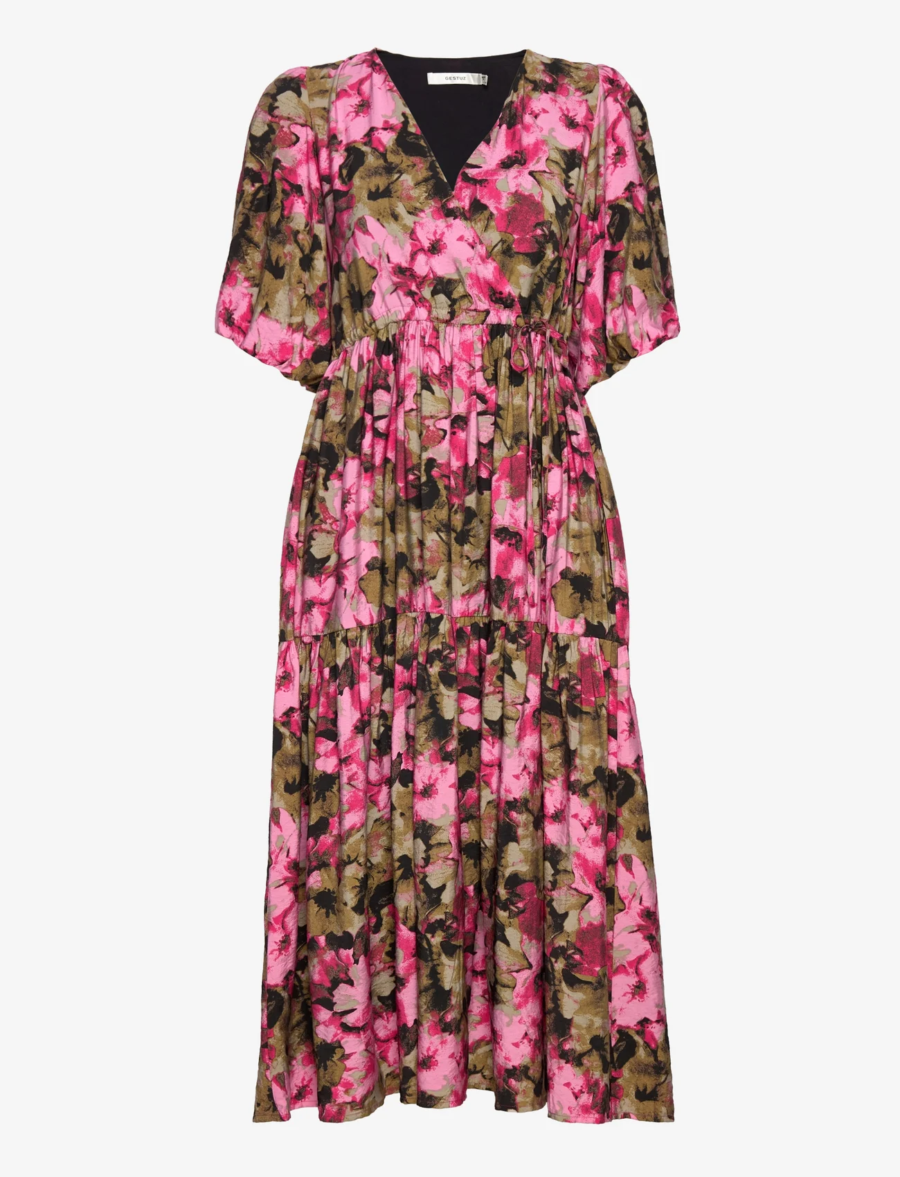 Gestuz - TaralynGZ wrap dress - midi dresses - artistic pink flower - 0
